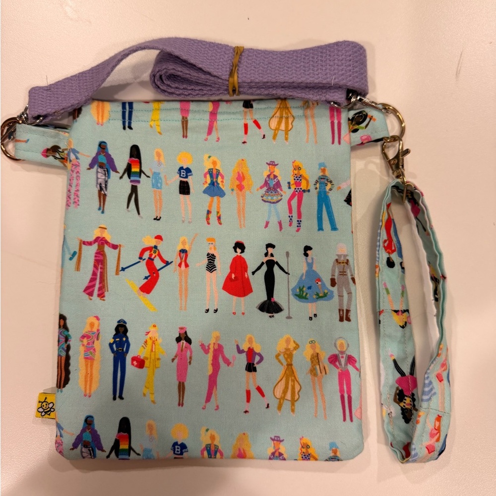 Barbie Crossbody Bag or Kindle Sleeve with Lilac Strap